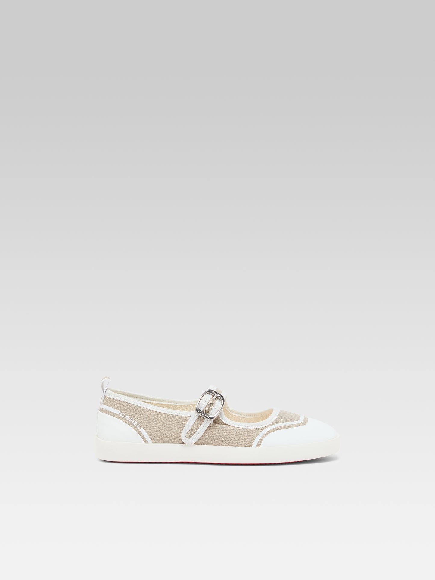 Costa - Recycled greige canvas strap sneakers