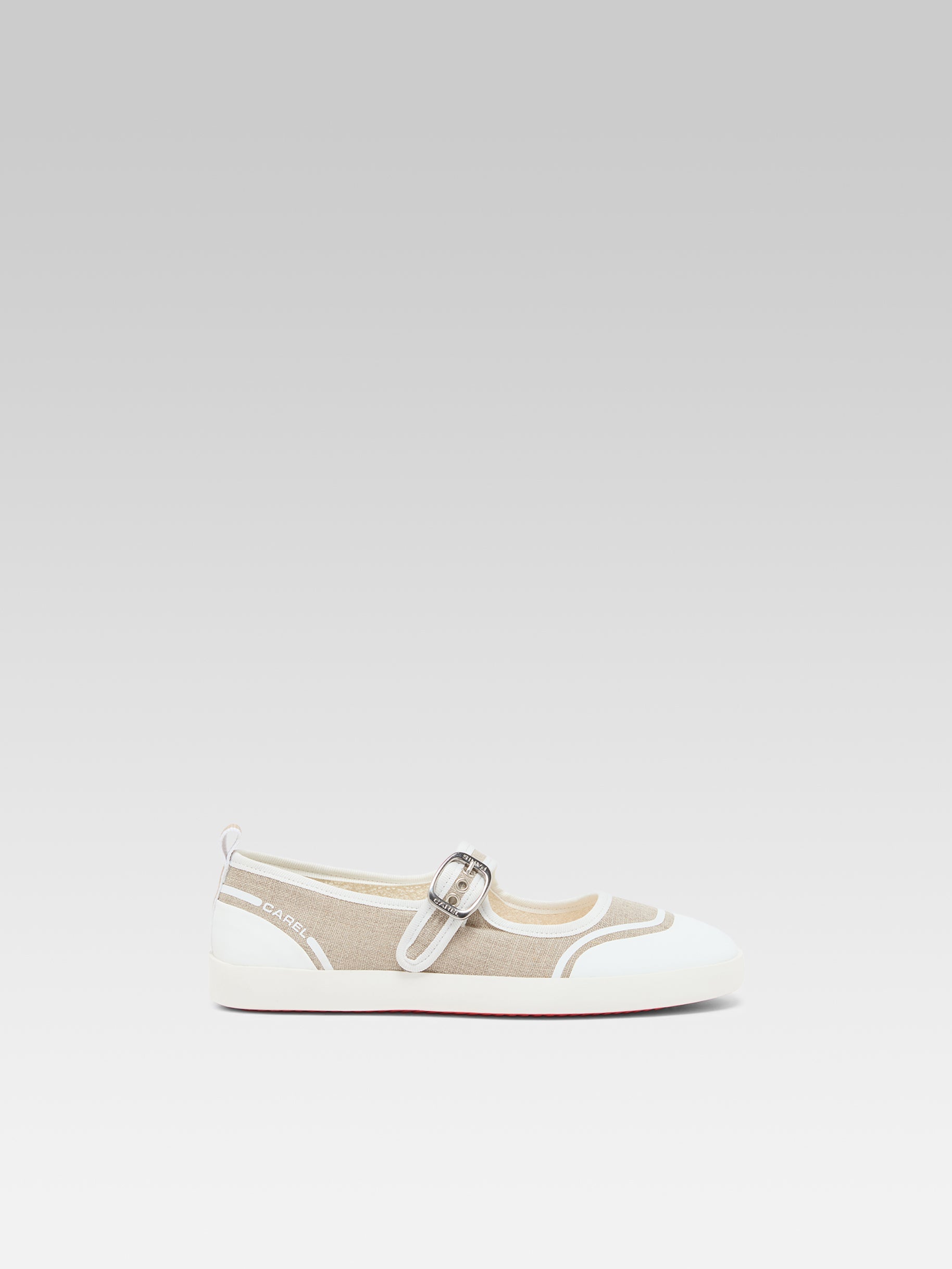 Costa - Recycled greige canvas strap sneakers - Image number 1