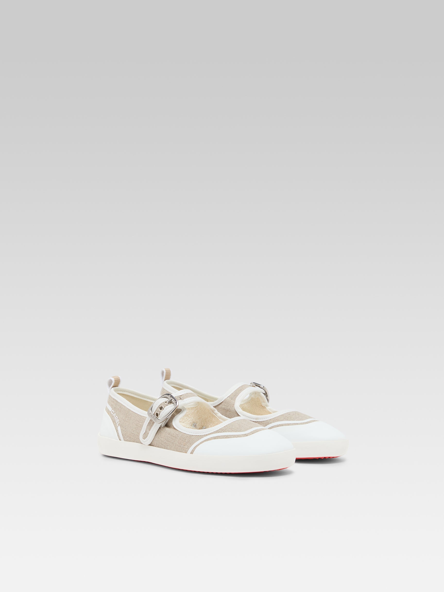 Costa - Recycled greige canvas strap sneakers - Image number 3