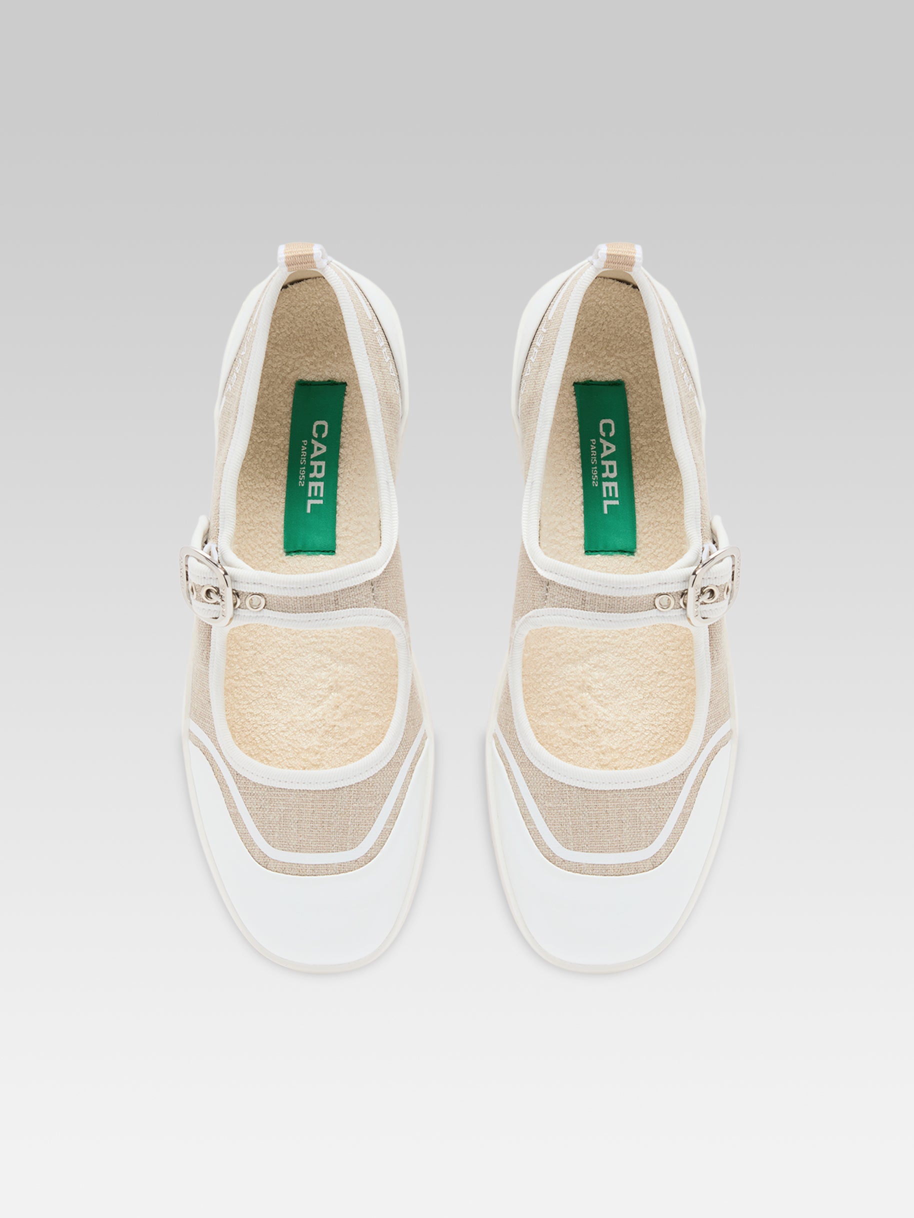Costa - Recycled greige canvas strap sneakers - Image number 4