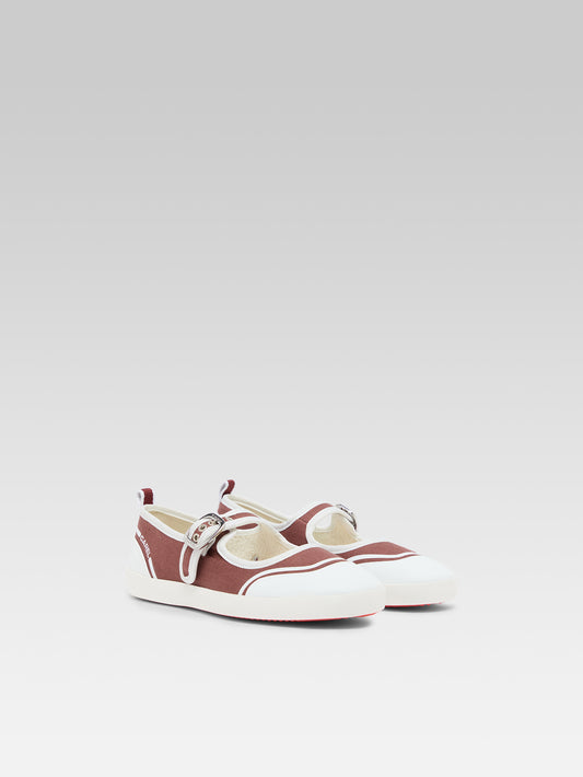 Costa - Tennis à bride en toile chataigne - Image numéro 3