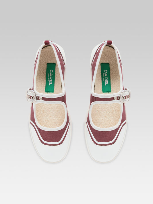 Costa - Tennis à bride en toile chataigne - Image numéro 2