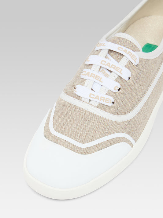 Sol - Tennis à lacets toile grège recyclée - Image numéro 2