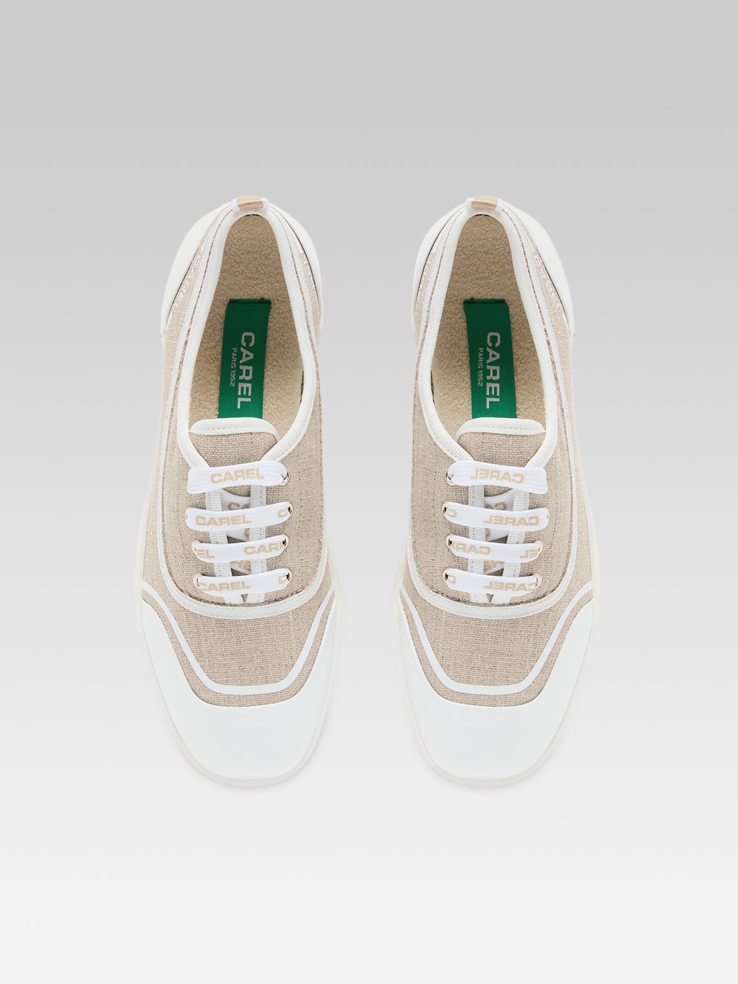Sol - Tennis à lacets toile grège recyclée