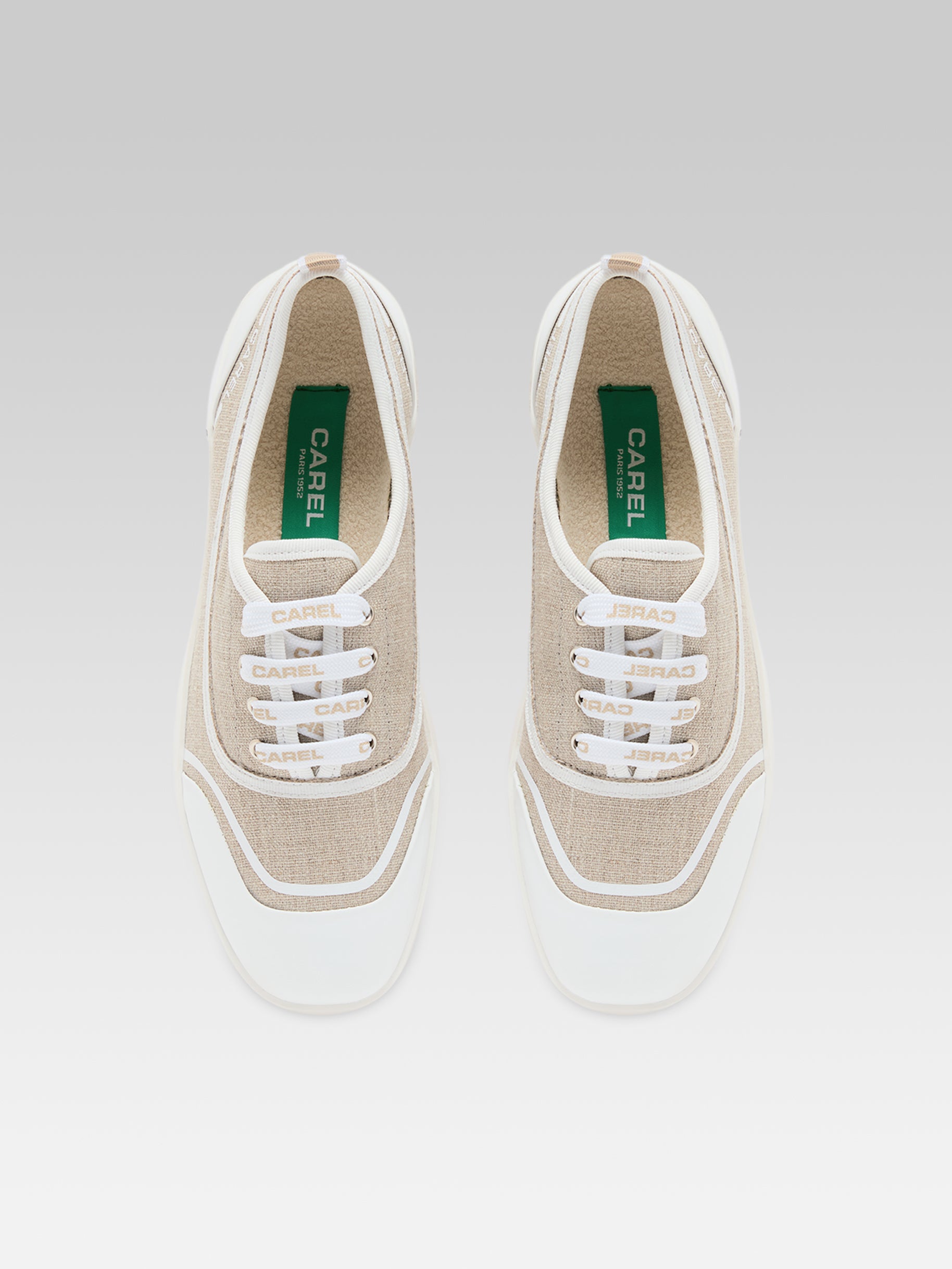 Sol - Tennis à lacets toile grège recyclée - Image numéro 4
