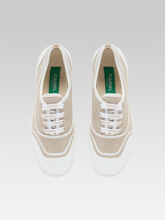 Sol - Tennis à lacets toile grège recyclée - Image numéro 4