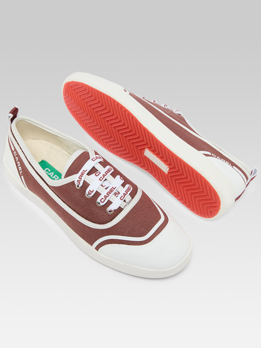 Sol - Tennis à lacets toile chataigne - Image numéro 4