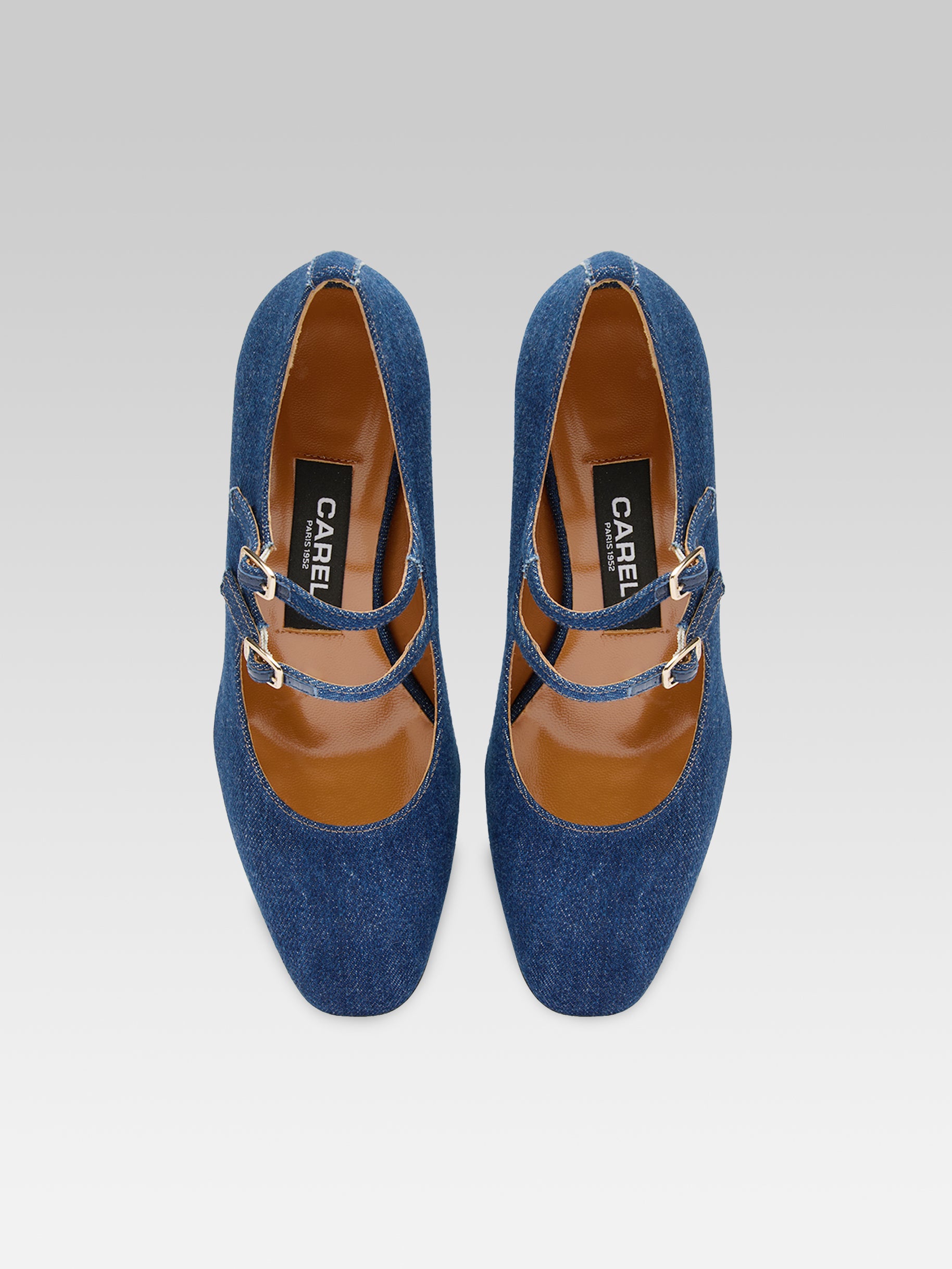 Alice - Raw denim fabric Mary Janes pumps - Image number 5