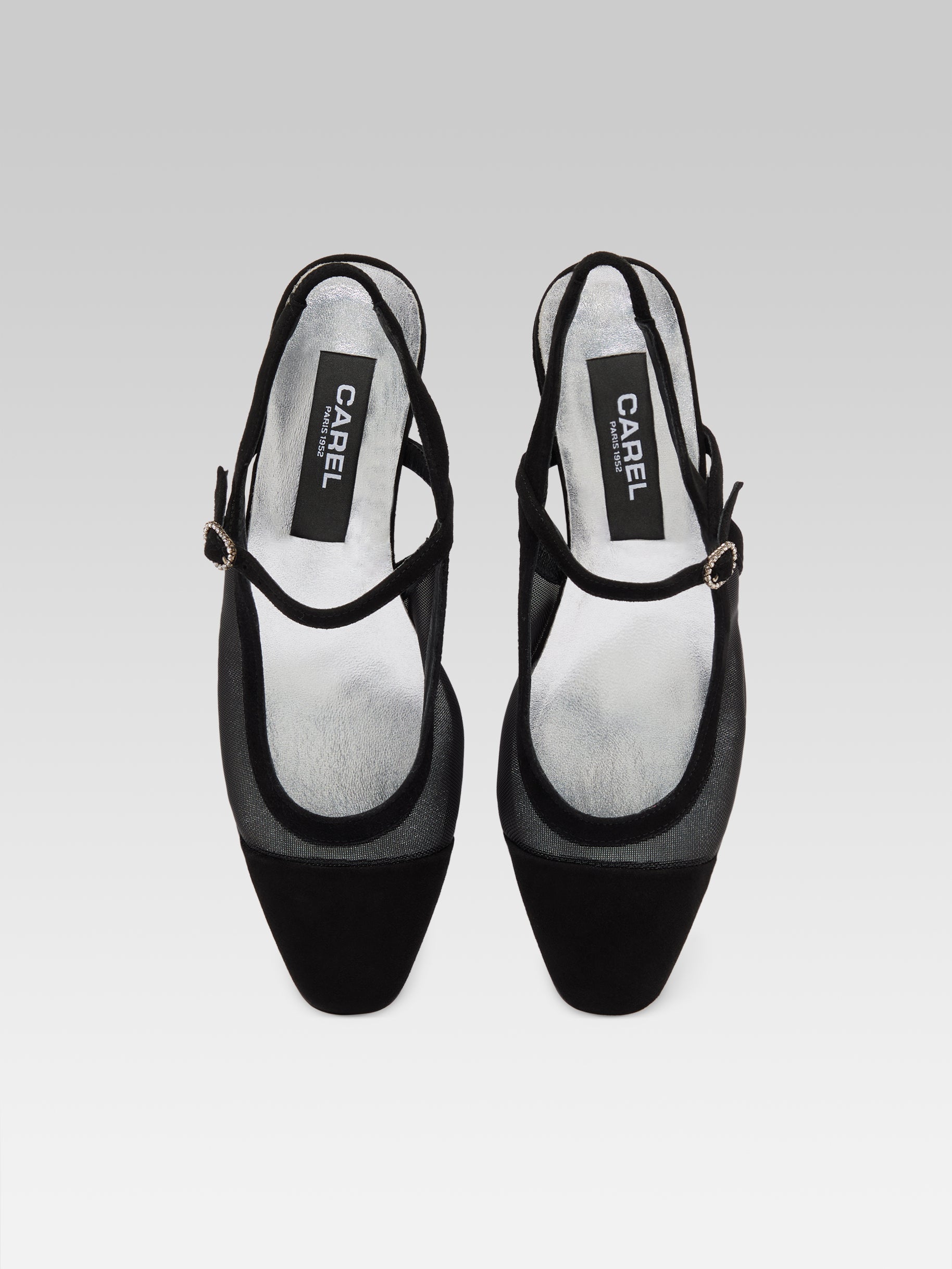 Oceanight - Slingback cuir velours noir et résille - Image numéro 9