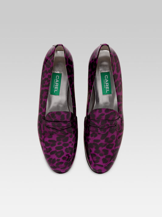 2100 - Purple leopard patent leather loafers - Image number 4