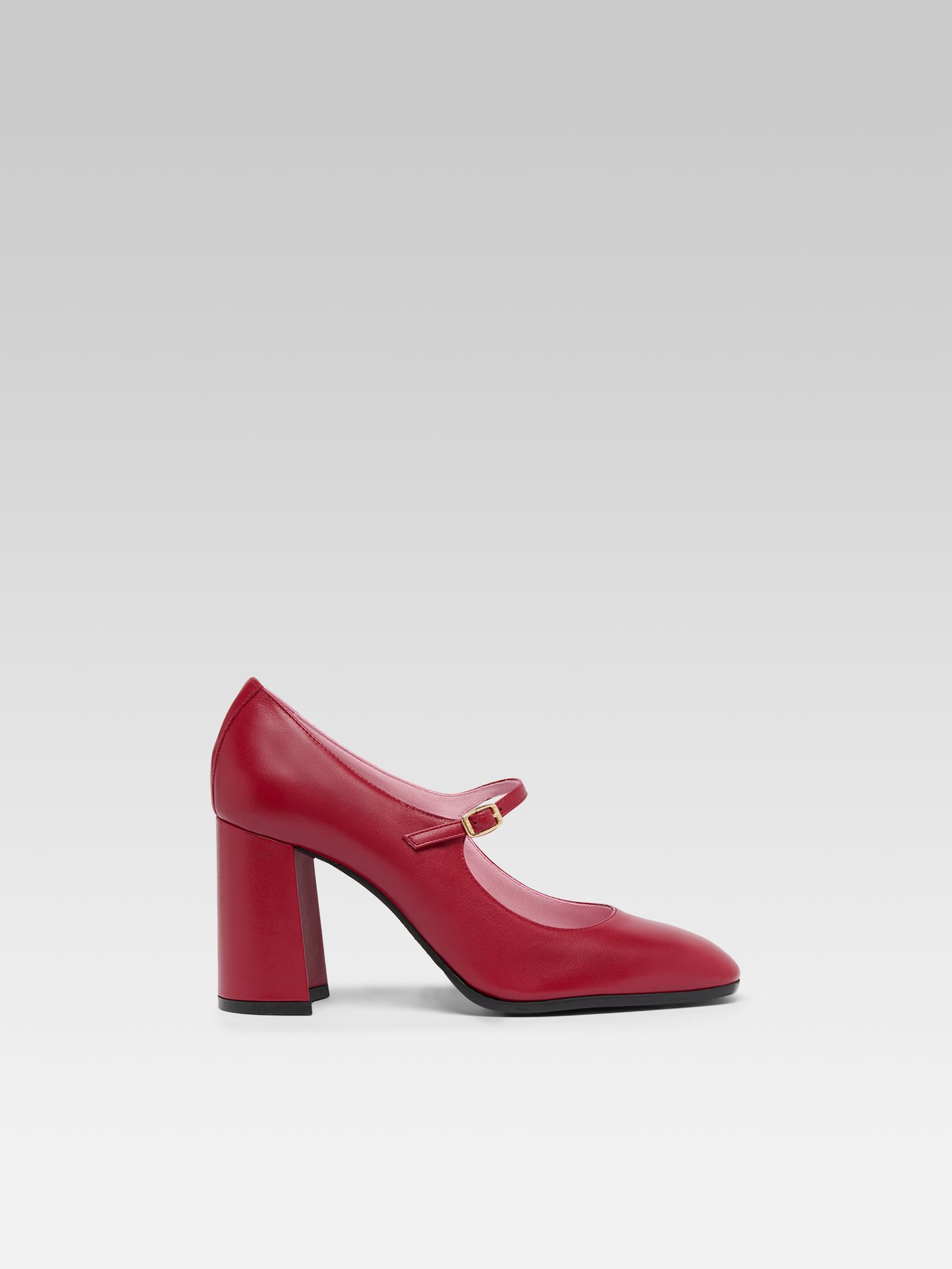Sacha - Red upcycled leather Mary Jane pumps