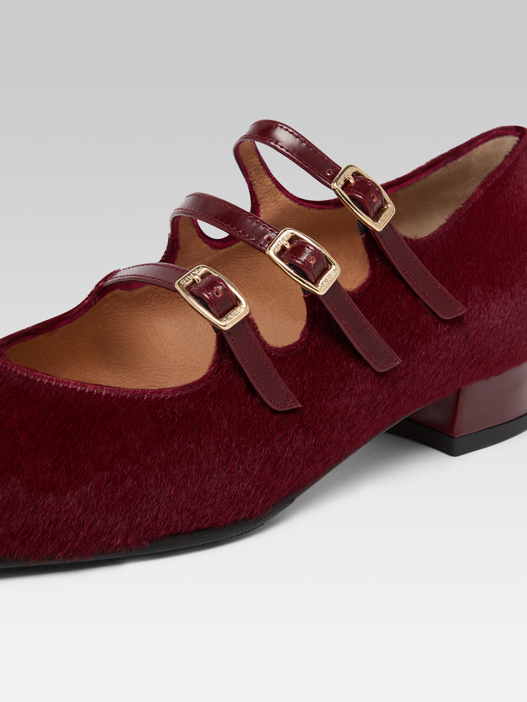 Ariana Up - Ballerines babies cuir pony bordeaux et cuir glacé bordeaux - Image numéro 2