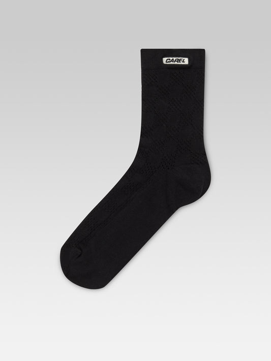 Cathy - Short black checkered socks