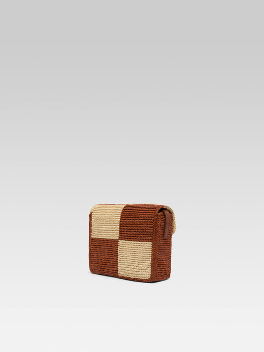 Mini Sorbonne - Beige and brown raffia bag - Image number 3