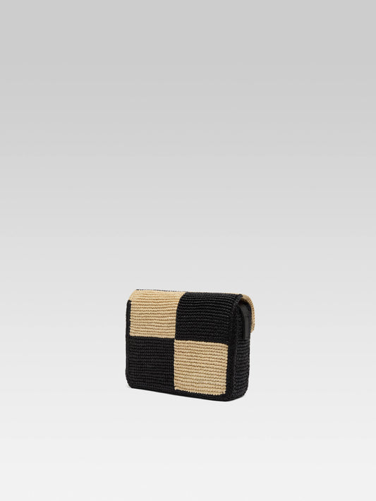 Mini Sorbonne - Beige and black raffia bag - Image number 3