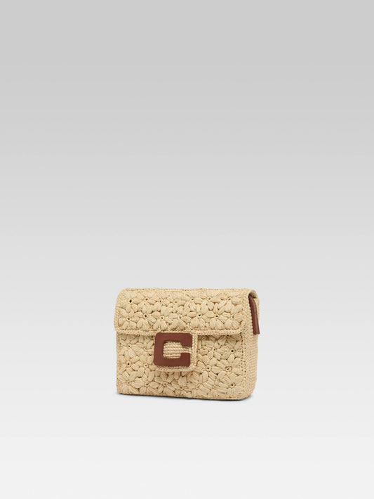 Mini Sorbonne - Beige natural raffia bag - Image number 2