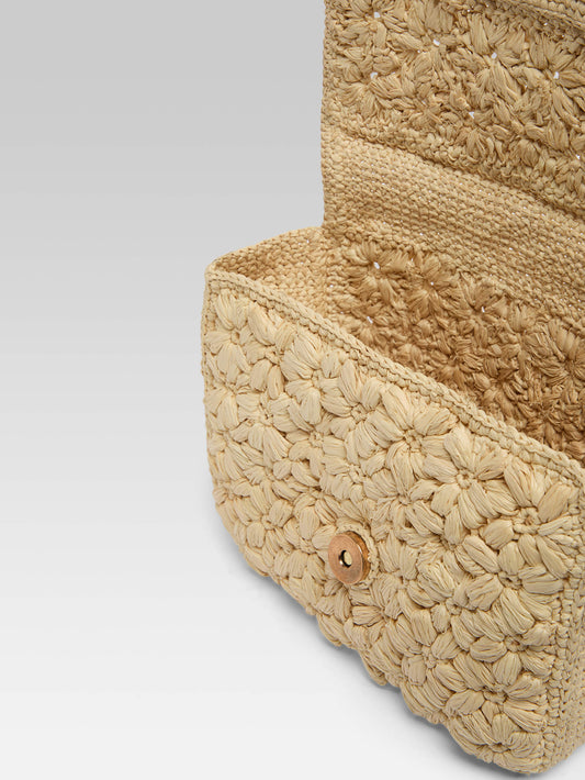 Mini Sorbonne - Beige natural raffia bag - Image number 4