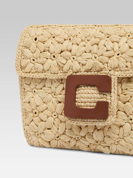 Mini Sorbonne - Beige natural raffia bag - Image number 5