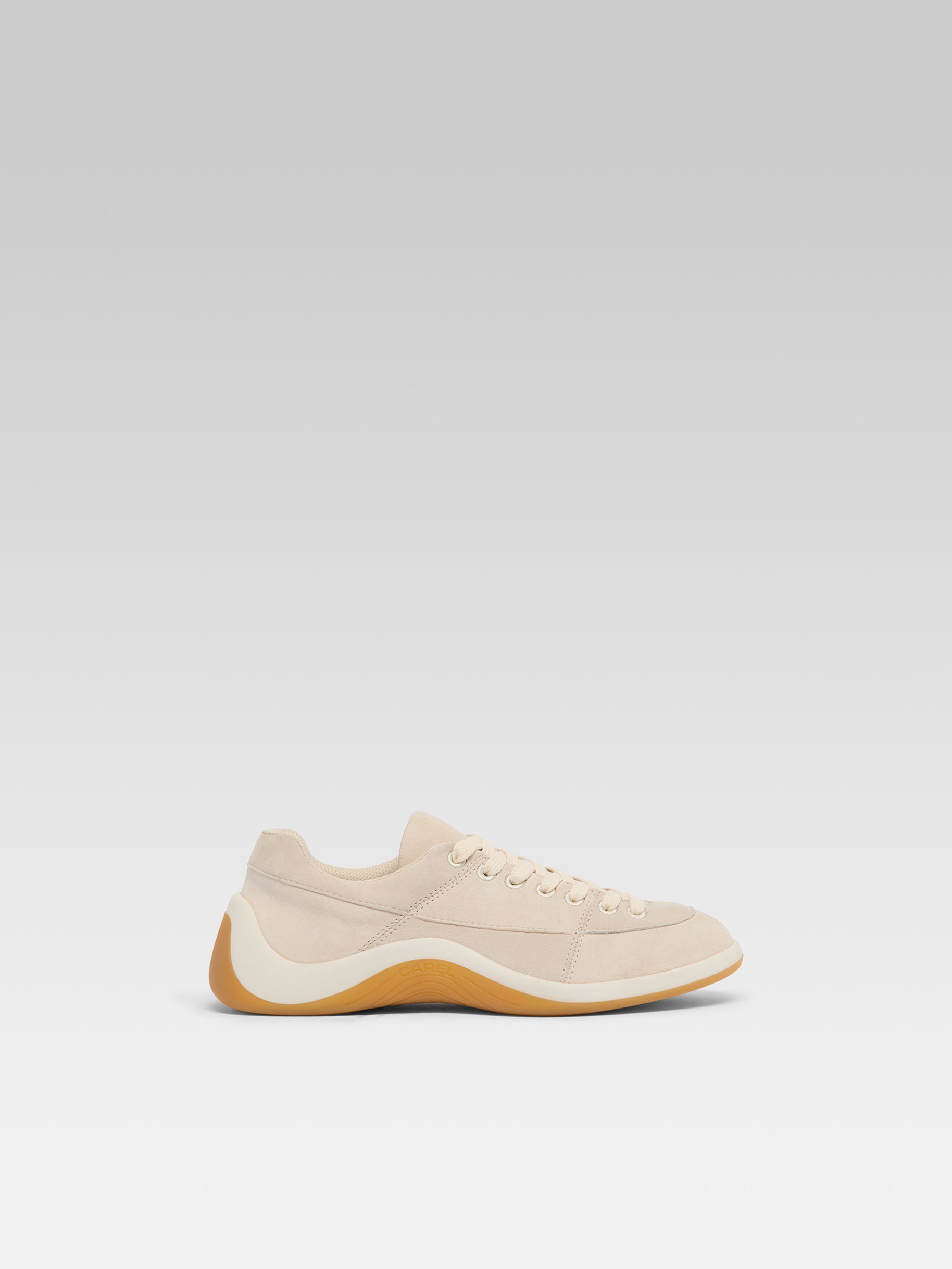 Jane - Two-tone beige suede leather tennis shoes