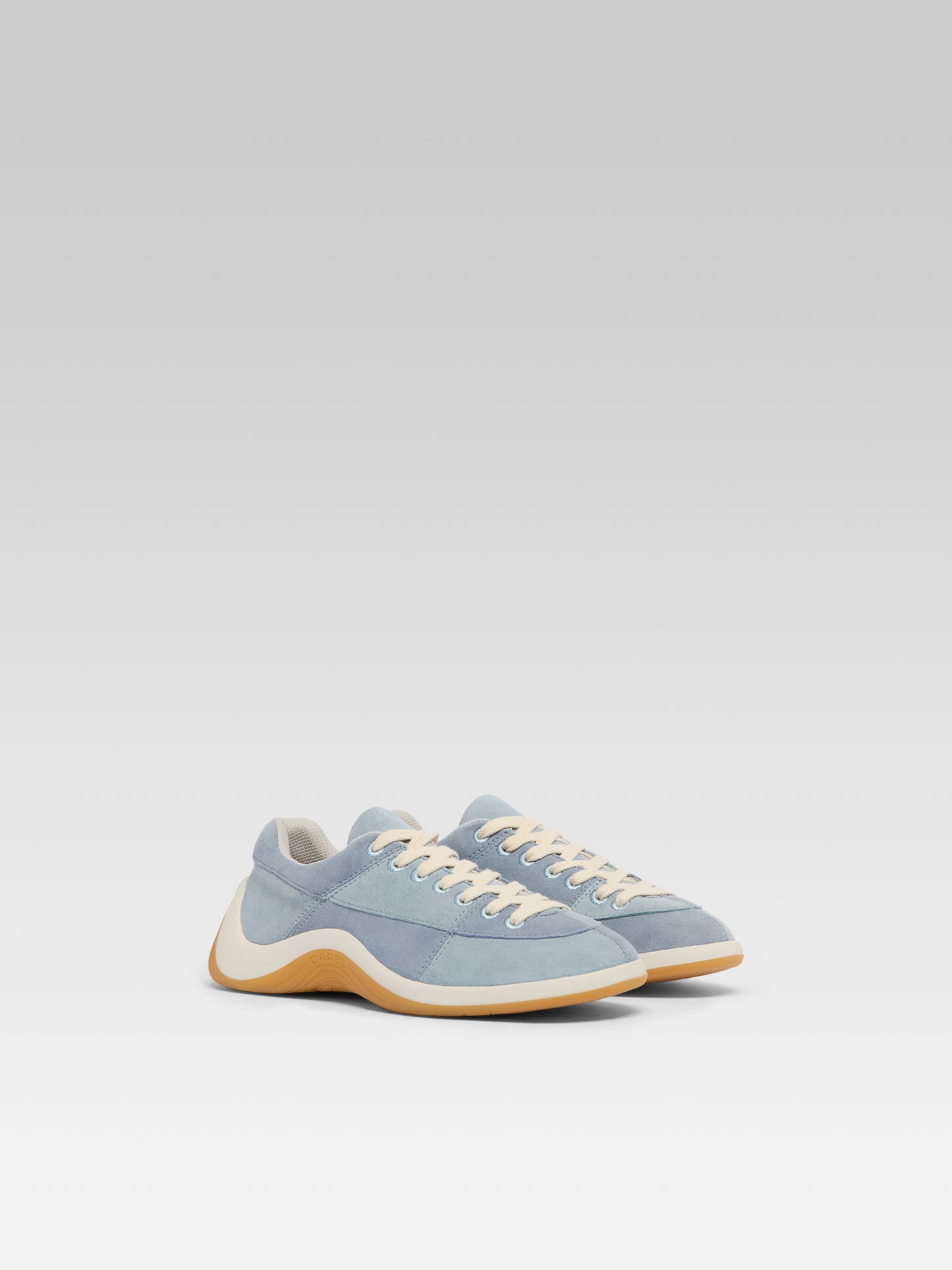 Jane - Two-tone blue suede leather tennis shoes