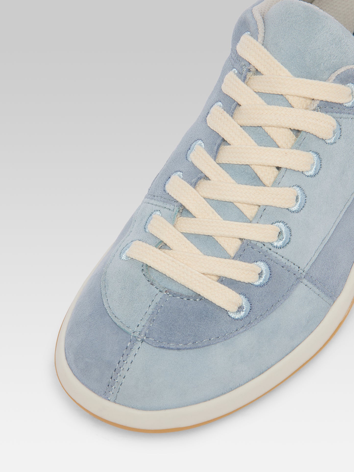 Jane - Two-tone blue suede leather tennis shoes