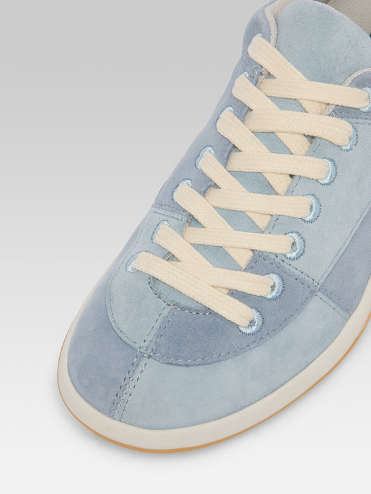 Jane - Two-tone blue suede leather tennis shoes - Image number 6