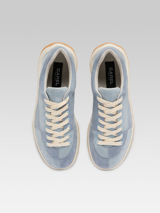 Jane - Two-tone blue suede leather tennis shoes - Image number 5