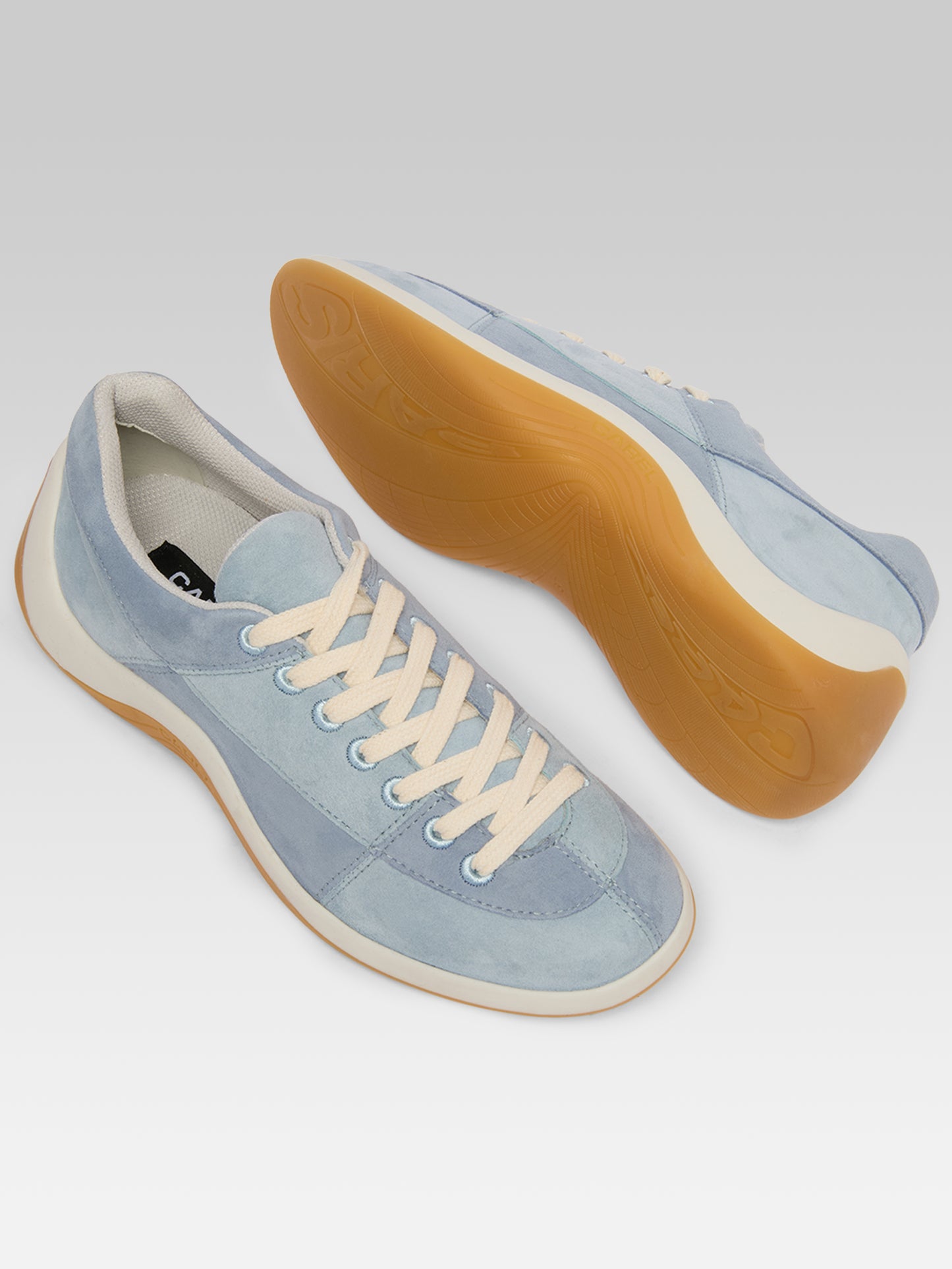 Jane - Two-tone blue suede leather tennis shoes