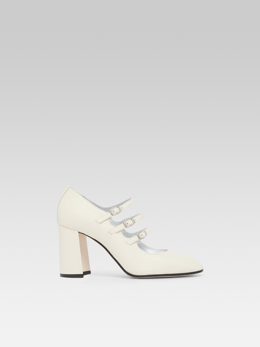 Keel - White leather Mary Janes pumps - Image number 1
