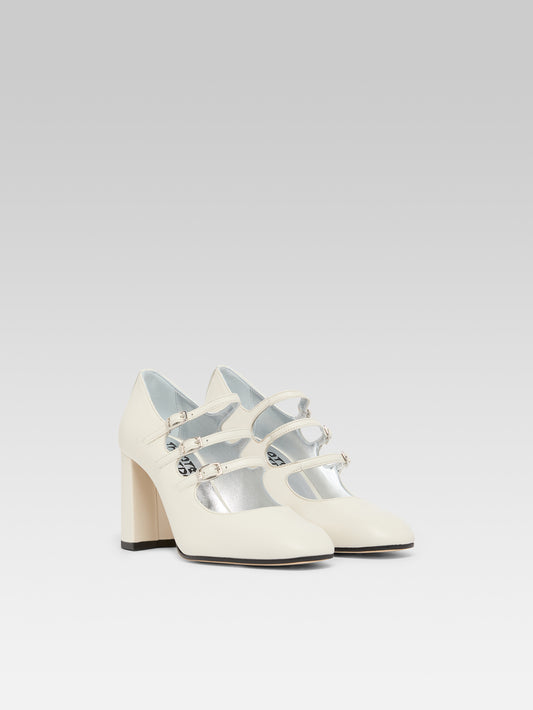 Keel - White leather Mary Janes pumps - Image number 2