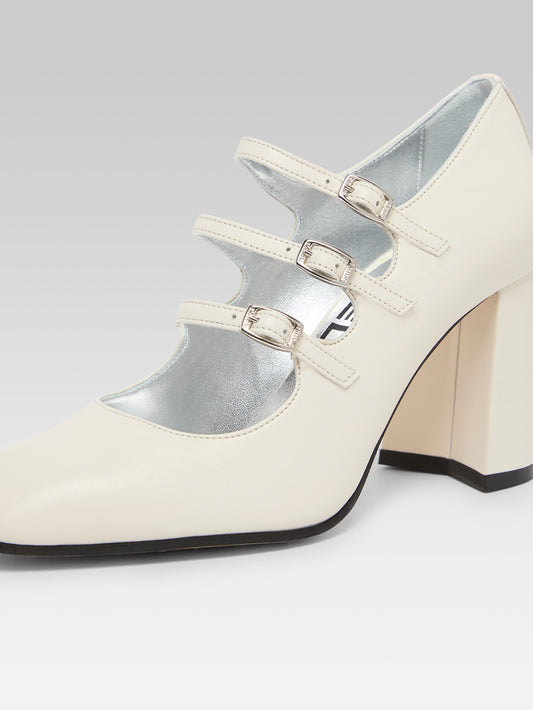 Keel - White leather Mary Janes pumps - Image number 4