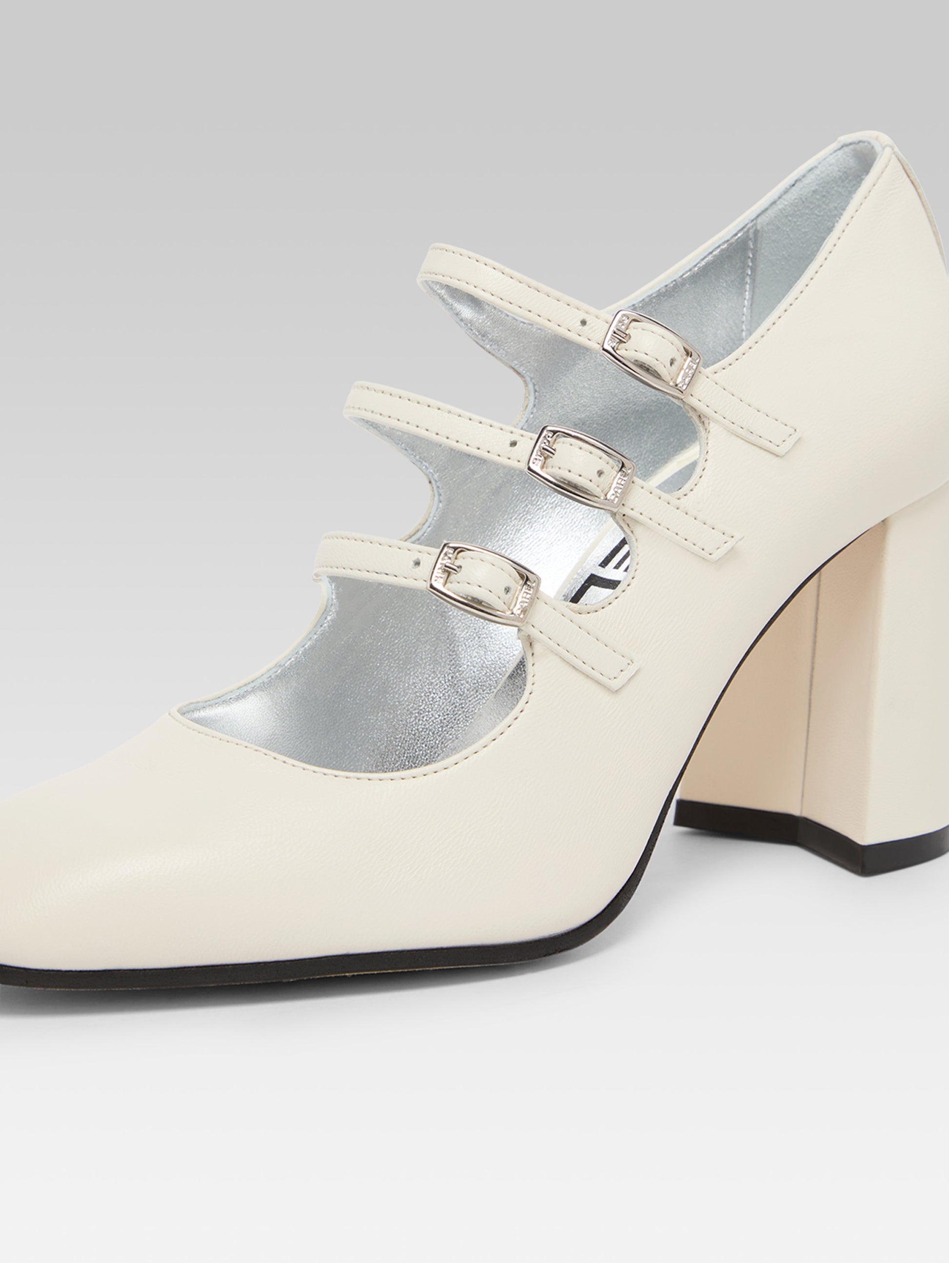 Keel - White leather Mary Janes pumps - Image number 4