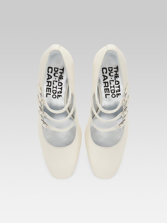 Keel - White leather Mary Janes pumps - Image number 3