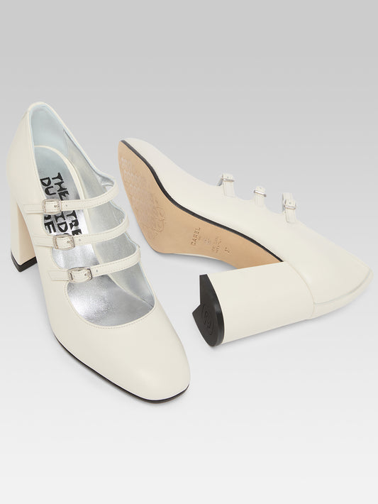 Keel - White leather Mary Janes pumps - Image number 5