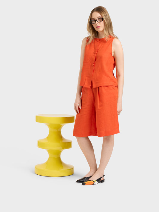 Toucan - Slingback cuir noir et verni orange - Image numéro 3