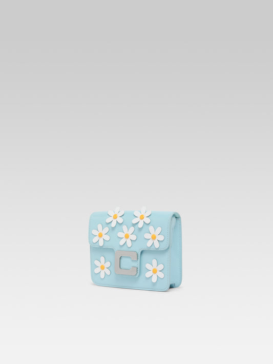 Daisy M - Light blue patent leather bag with daisies - Image number 4