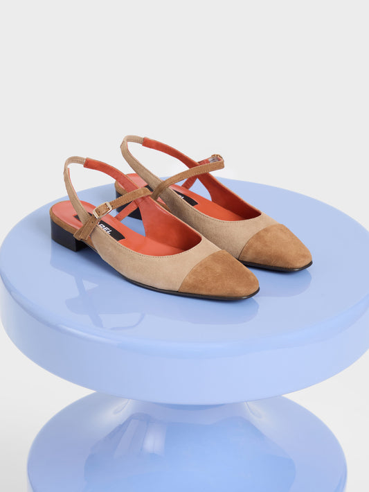 Oceano - Cappuccino suede leather slingback - Image number 7