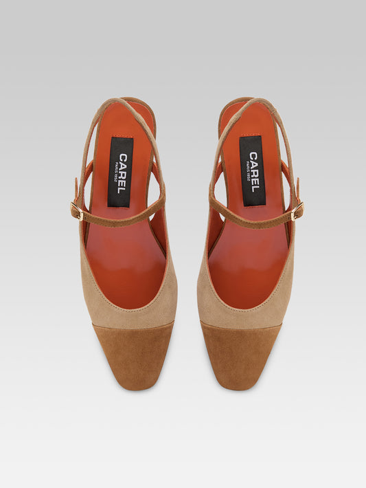 Oceano - Cappuccino suede leather slingback - Image number 5