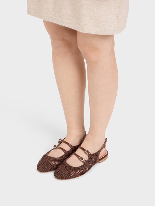 Balma - Chestnut raffia Mary Janes - Image number 8