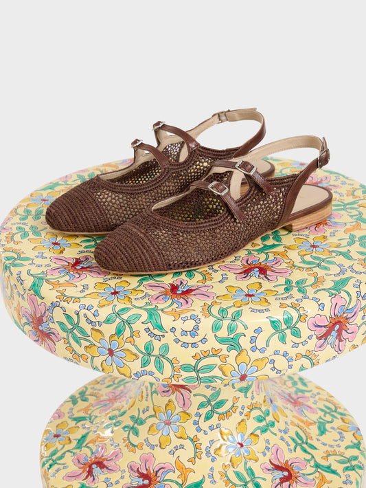 Balma - Chestnut raffia Mary Janes - Image number 5