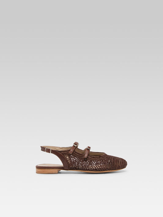 Balma - Chestnut raffia Mary Janes