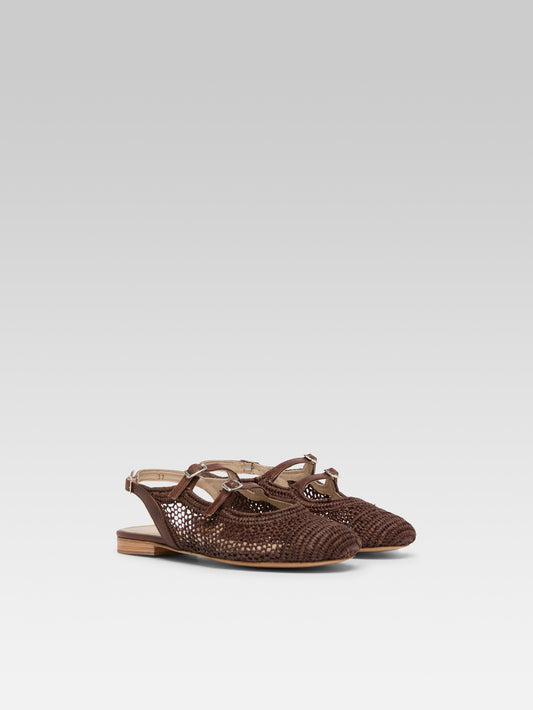 Balma - Chestnut raffia Mary Janes - Image number 10