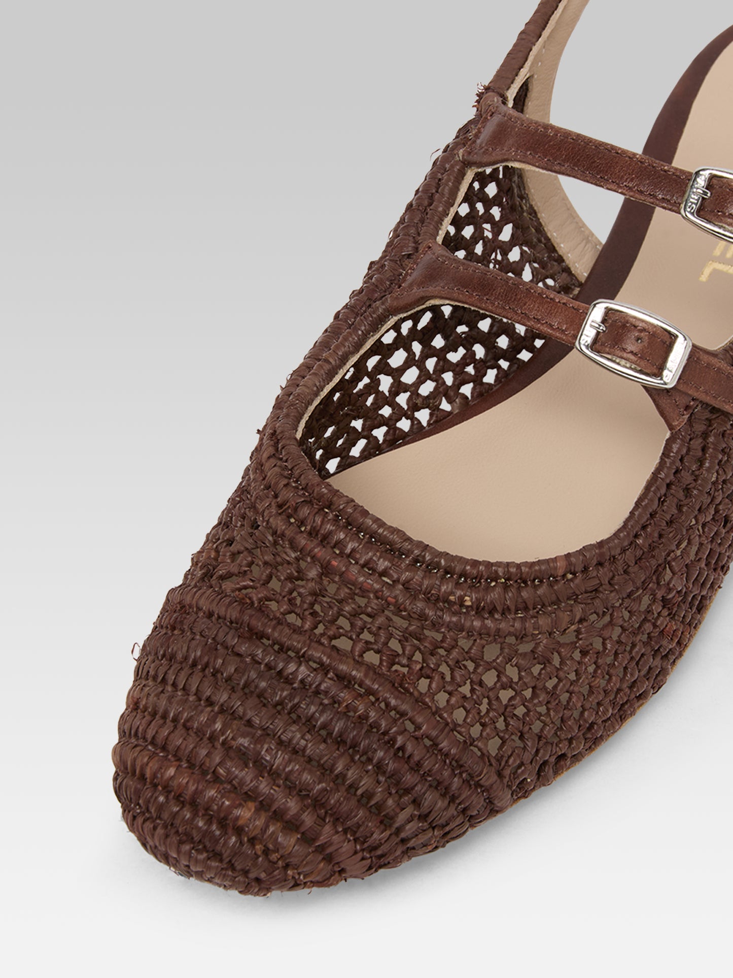 Balma - Chestnut raffia Mary Janes