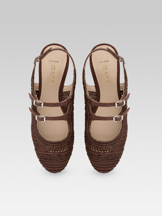 Balma - Chestnut raffia Mary Janes - Image number 4