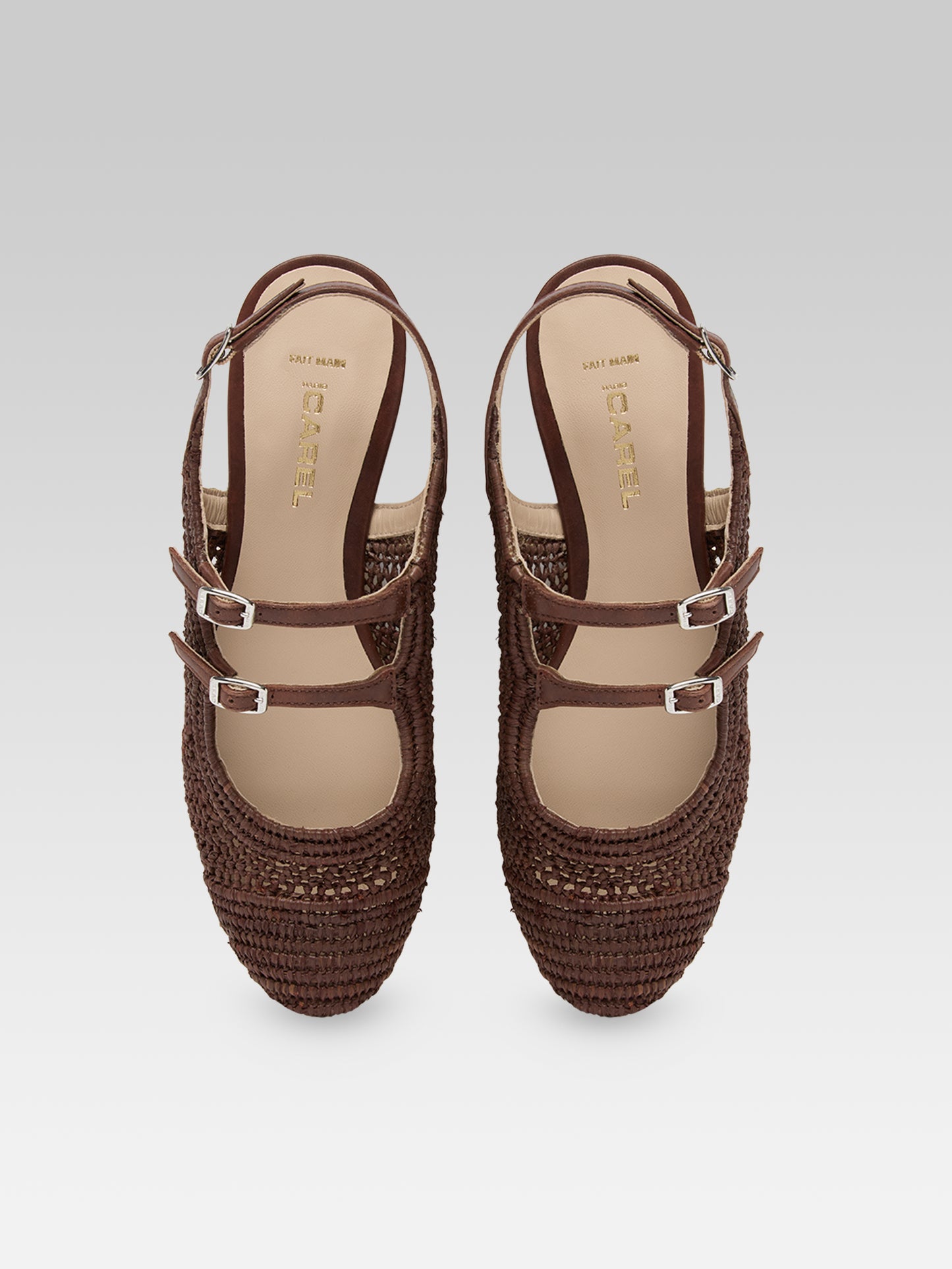 Balma - Chestnut raffia Mary Janes