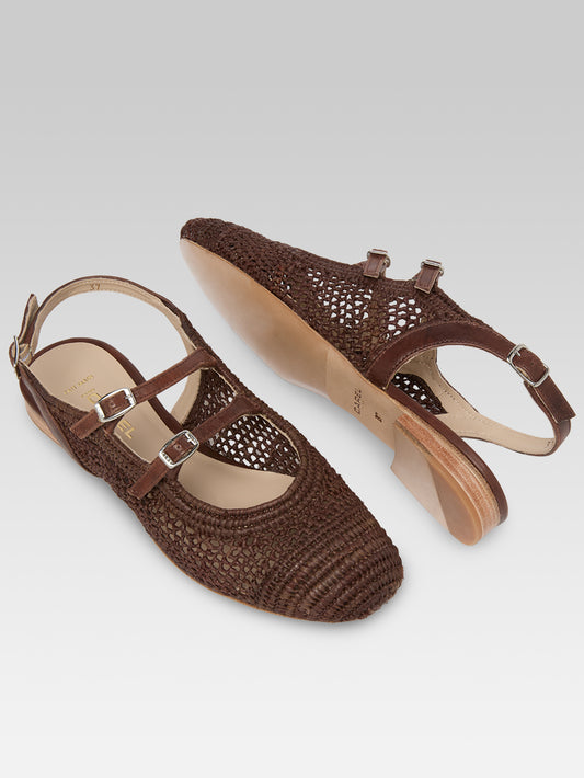Balma - Chestnut raffia Mary Janes - Image number 7