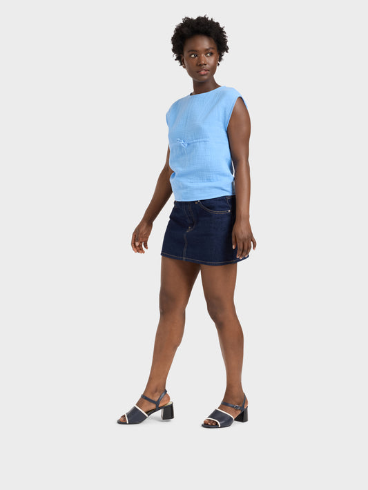 Adriana - Sandales cuir marine et ivoire - Image numéro 7