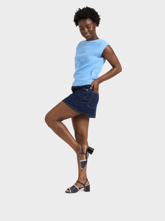 Adriana - Sandales cuir marine et ivoire - Image numéro 8