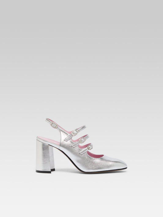 Promise - Babies slingback cuir laminé argent - Image numéro 1