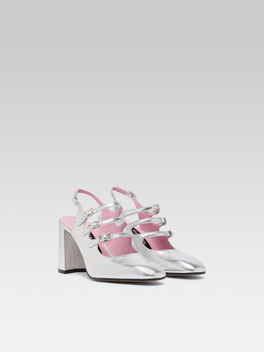 Promise - Babies slingback cuir laminé argent - Image numéro 2